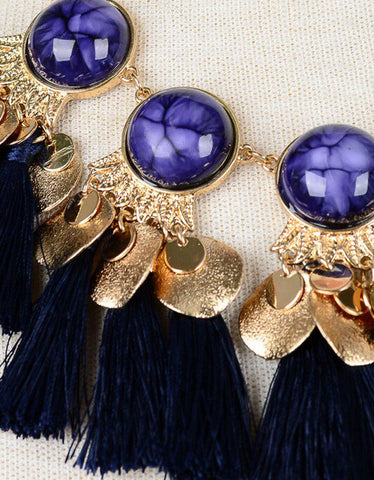 Selena Statement Iconic Necklace in Navy