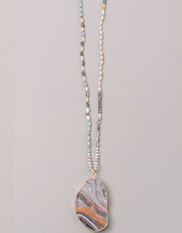 Vintage Snoot Lavish Layered Stone Necklace in Antique Silver