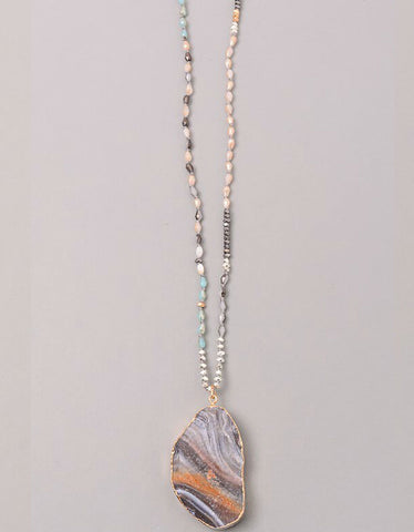 Vintage Snoot Moonstone Necklace in Grey