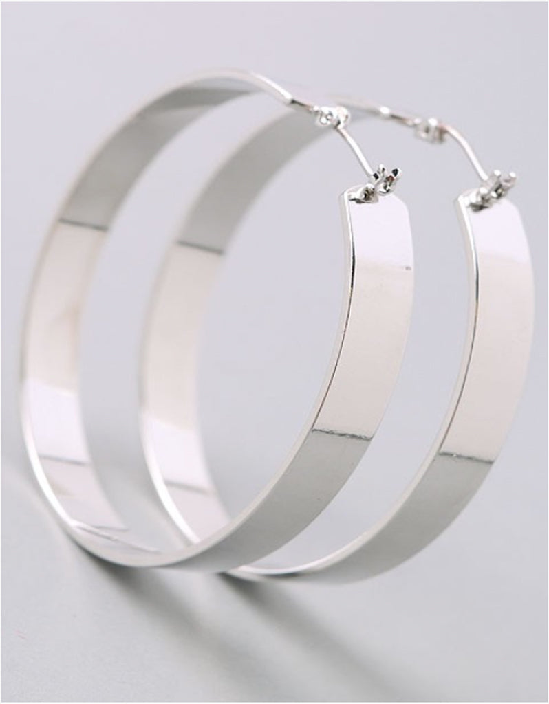 Vintage Snoot Silver Hoop Earrings