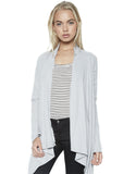 Michael Lauren Vasco Wrap Cardigan in Heather Grey Waffle - SWANK - Tops - 1