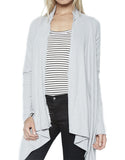 Michael Lauren Vasco Wrap Cardigan in Heather Grey Waffle - SWANK - Tops - 2