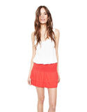 Michael Lauren Vice Mini Skirt w/Smocking in Gypsy Red - SWANK - Skirts - 1