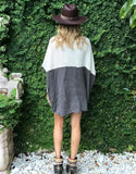 Bi-Polar Color Block Cocoon Cape Cardigan