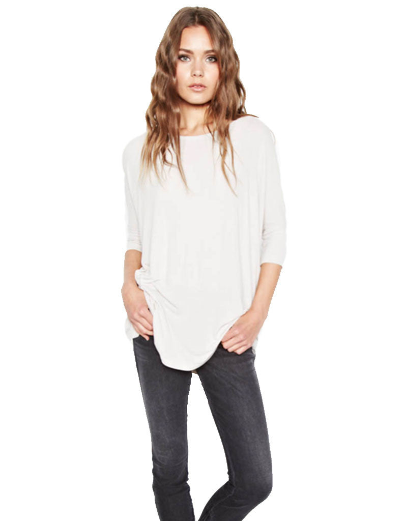 Michael Lauren York Scoop Neck Draped Tee - SWANK - Tops - 1