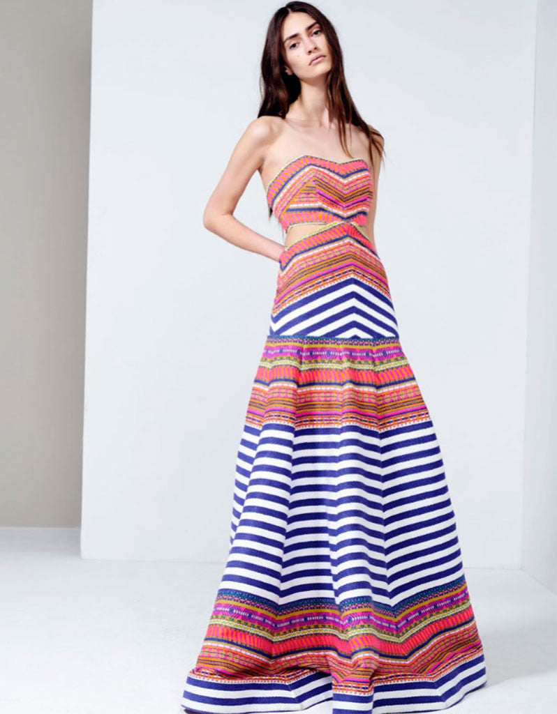 Alexis Zuzu Gown in Aztec Neon - SWANK - Dresses - 1