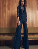 Alexis Derica Lace Jumpsuit in Navy