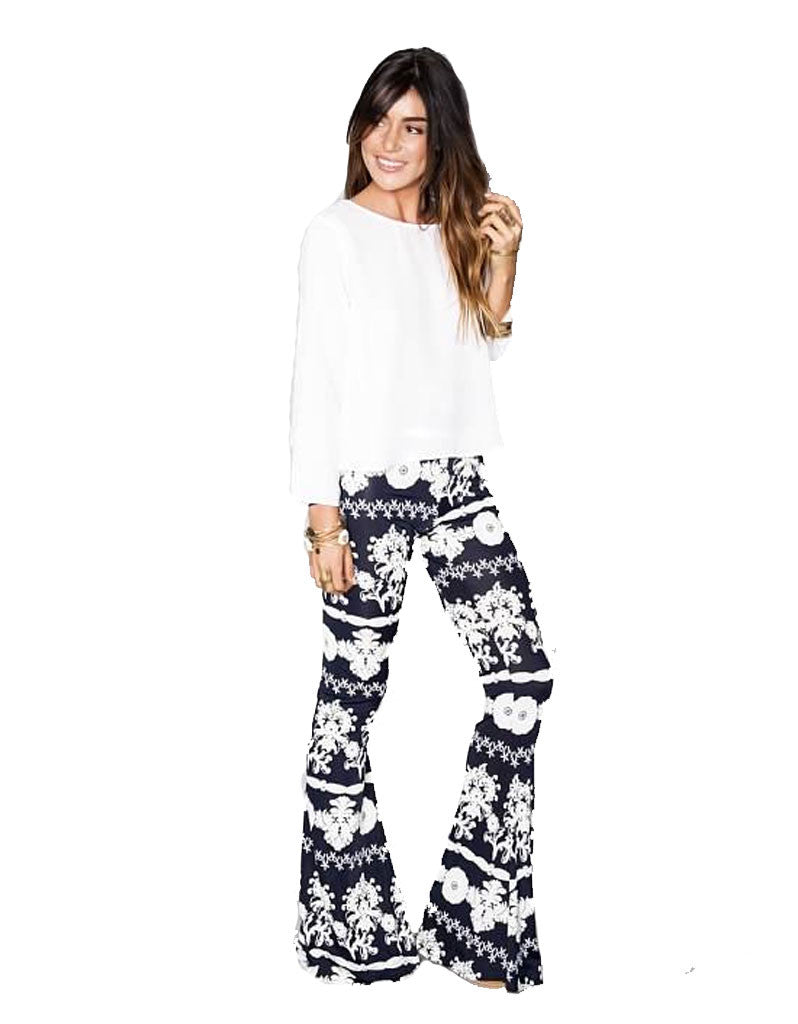 Show Me Your Mumu Bam Bam Bells in Fine China Spandy - SWANK - Pants - 1