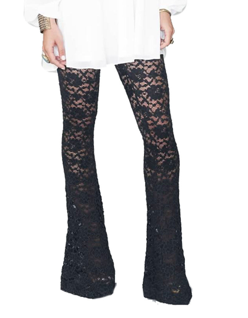 Show Me Your Mumu Bam Bam Bells in LaRose Lace Midnight - SWANK - Pants - 2