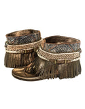 BOHO SANDALS- "Custom made brown fringe sandals" - SWANK - Shoes - 2