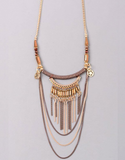 Luxe Military Short Necklace in Grey