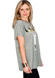 Show Me Your Mumu Oliver Tee Bull Head in Light Grey - SWANK - Tops - 2