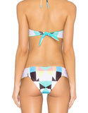 Mara Hoffman Diamond Side Ruched Swim Bottom in Aqua - SWANK - Swimwear - 2