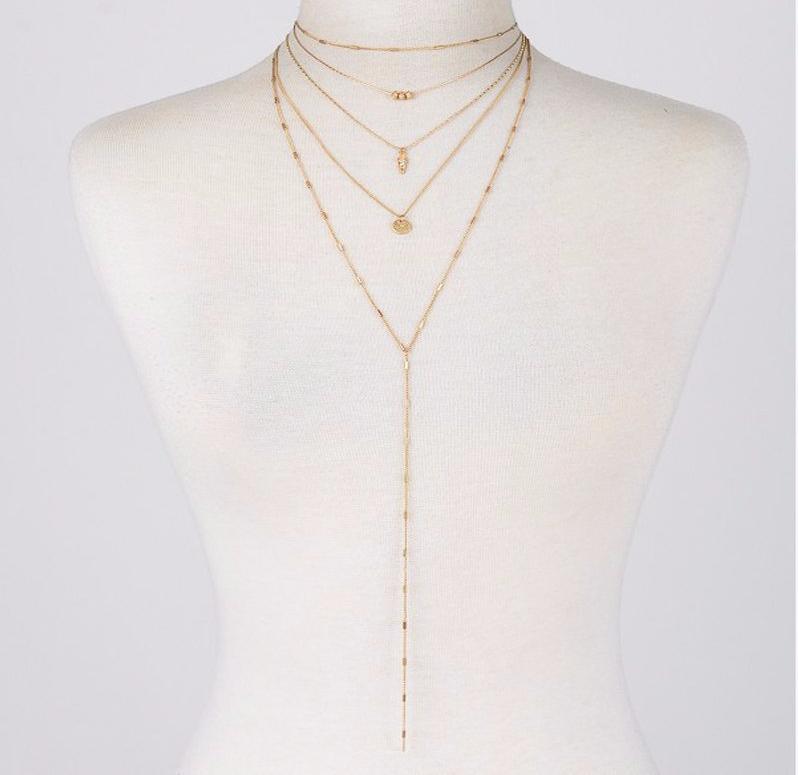 Vintage Snoot Gold Layer Necklace in Gold