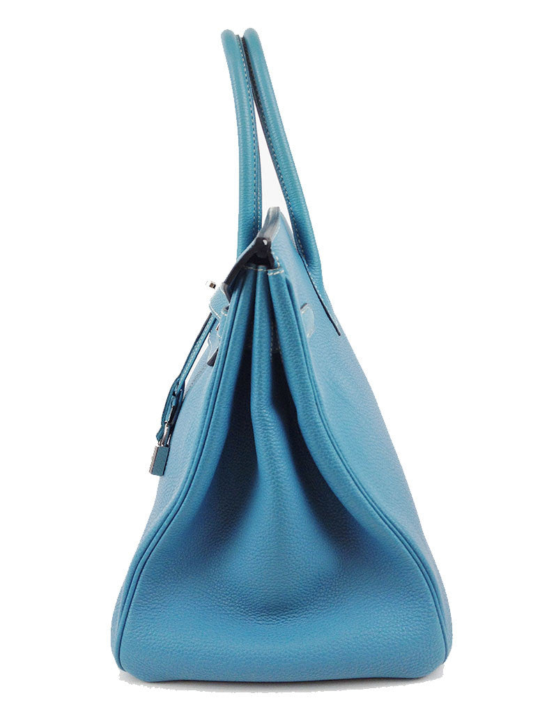Hermès Blue Jean 35CM Birkin Togo Leather Bag | EMILY'S BAG - SWANK - Handbags - 3