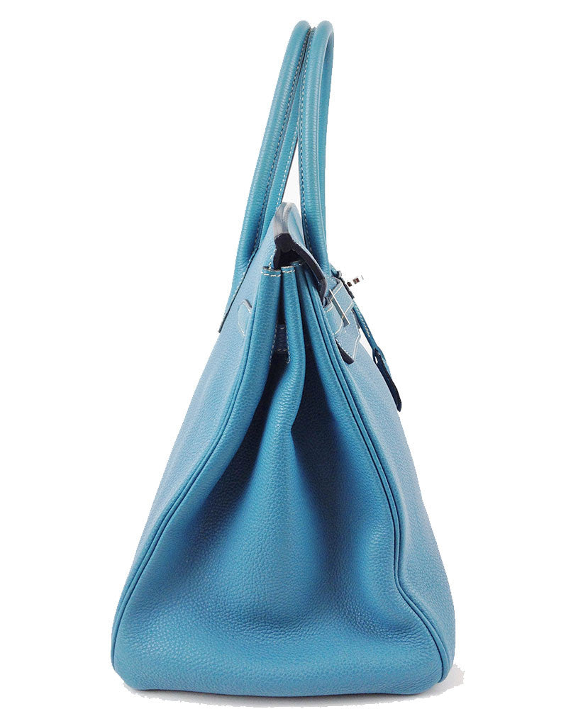 Hermès Blue Jean 35CM Birkin Togo Leather Bag | EMILY'S BAG - SWANK - Handbags - 4