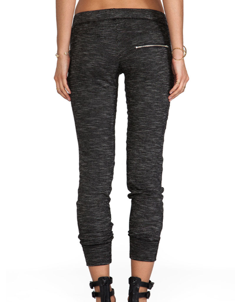 Michael Lauren Joey Skinny Zipper Sweatpants in Black