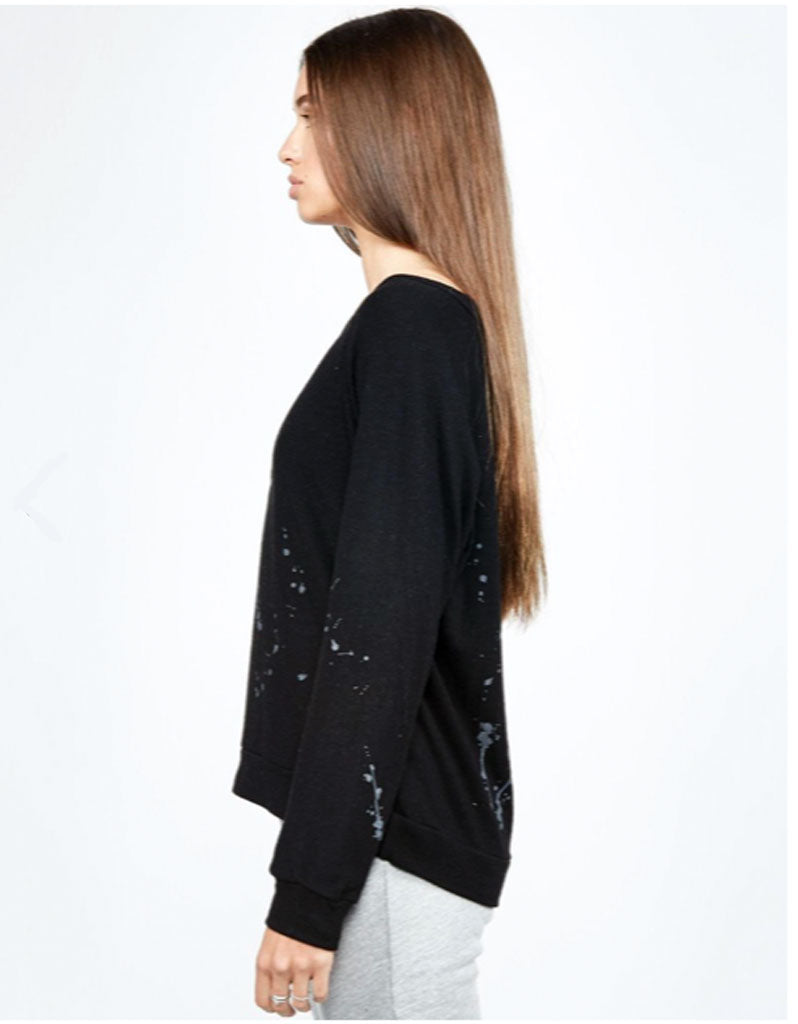 Michael Lauren Kenny Pullover w/Splatter in Black