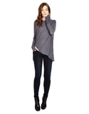 Michael Lauren Branson Draped Top with Thumbhole in Polar Grey - SWANK - Tops - 2