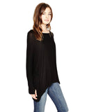 Michael Lauren Branson Draped Top with Thumbhole in Black - SWANK - Tops - 1