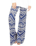 Michael Lauren Derby Wide Leg Pant in Blue Zig Zag - SWANK - Pants - 2