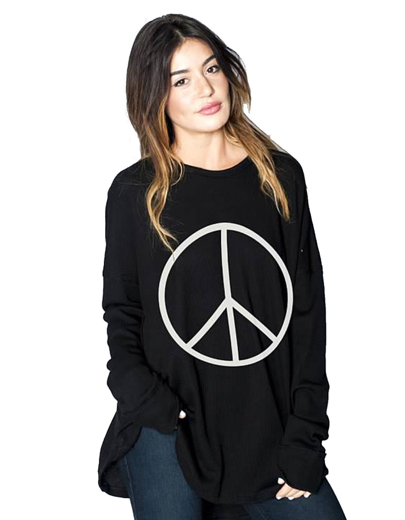 Show Me Your Mumu Bosco Ski Top w/ Peace Sign - SWANK - Tops - 1