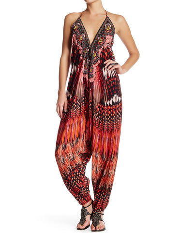 Shahida Parides Mona Lisa Romper in Fiery Red