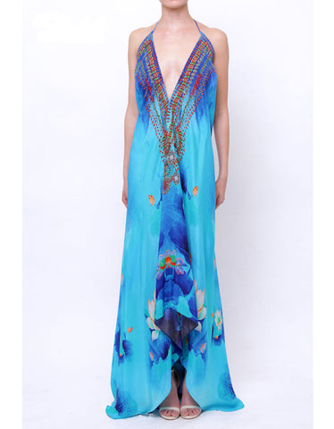 Shahida Parides Lotus 3-Way Style Dress in Azure