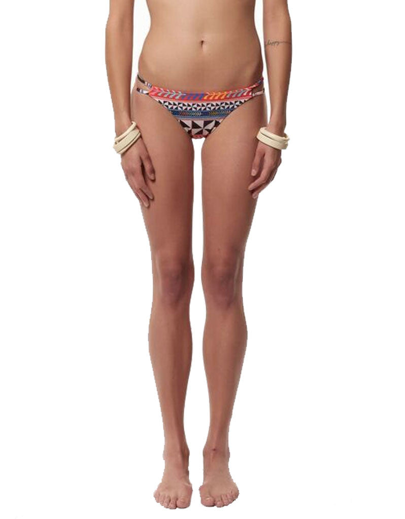 Mara Hoffman Pinwheel Spaghetti Side Strap Bottom in Poppy - SWANK - Swimwear - 1