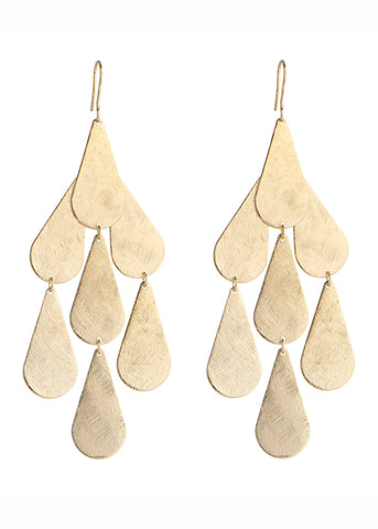 Tear Chandelier Earrings in Gold