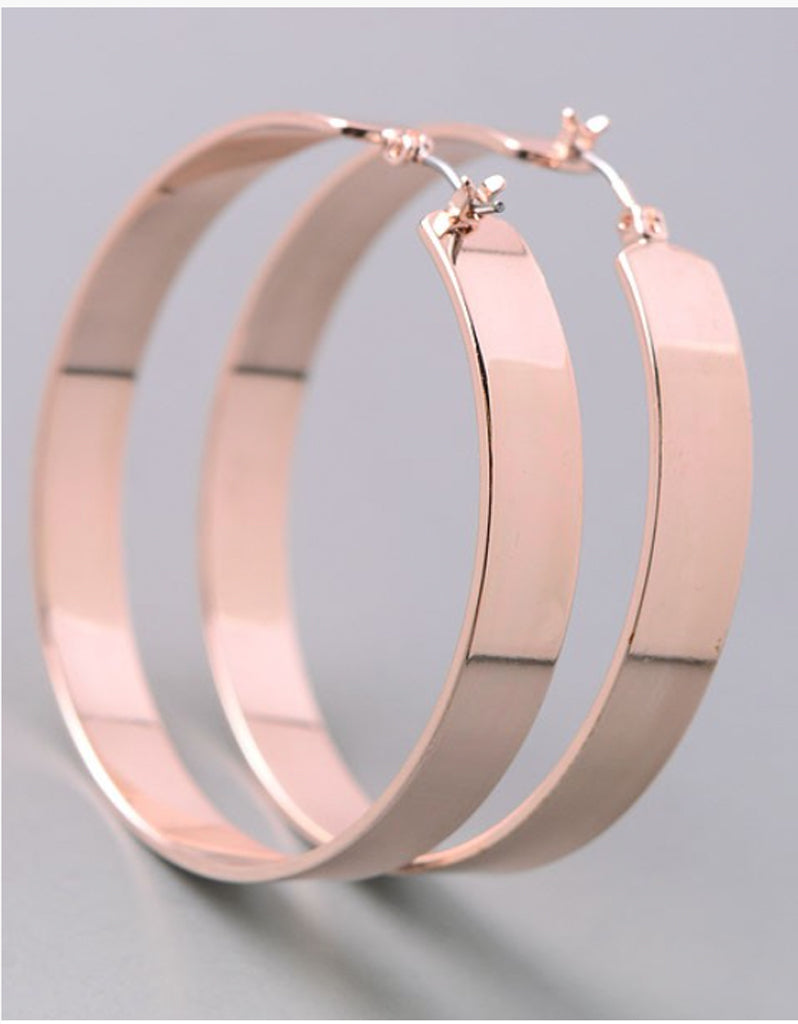 Vintage Snoot Rose Gold Hoop Earrings